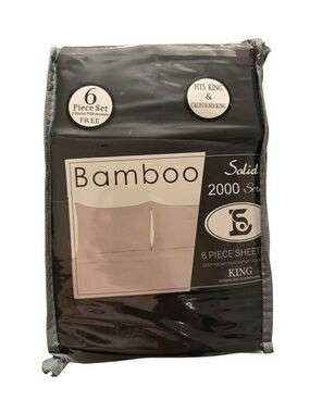 BAMBOO Solid 6-Piece Sheet Set in Dark Brown